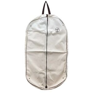 Hermes Canvas Garment Bag Medium White Foldable Zipper Travel Storage 41x23
